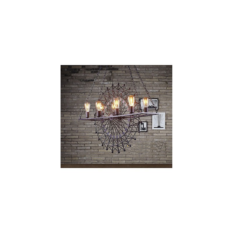 Závesná lampa s kolesom mrakodrapu v priemyselnom štýle