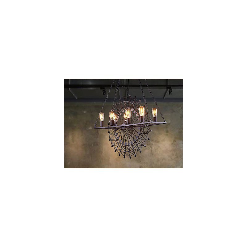 Závesná lampa s kolesom mrakodrapu v priemyselnom štýle