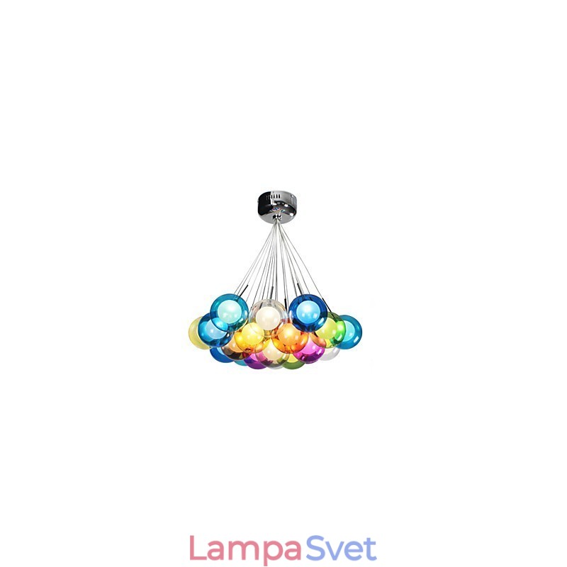 Moderné farebné sklenené závesné svietidlo Bubble Globe s 19 svetlami
