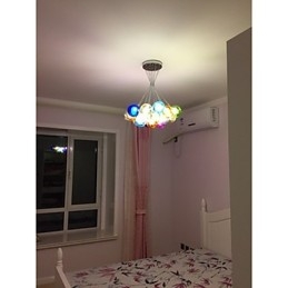 Moderné farebné sklenené závesné svietidlo Bubble Globe s 19 svetlami
