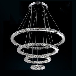 Moderné závesné svietidlo číre krištáľové stropné lusterové svietidlo s D100CM+D80CM+D60CM+D40CM