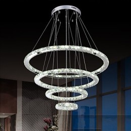 Moderné závesné svietidlo číre krištáľové stropné lusterové svietidlo s D100CM+D80CM+D60CM+D40CM