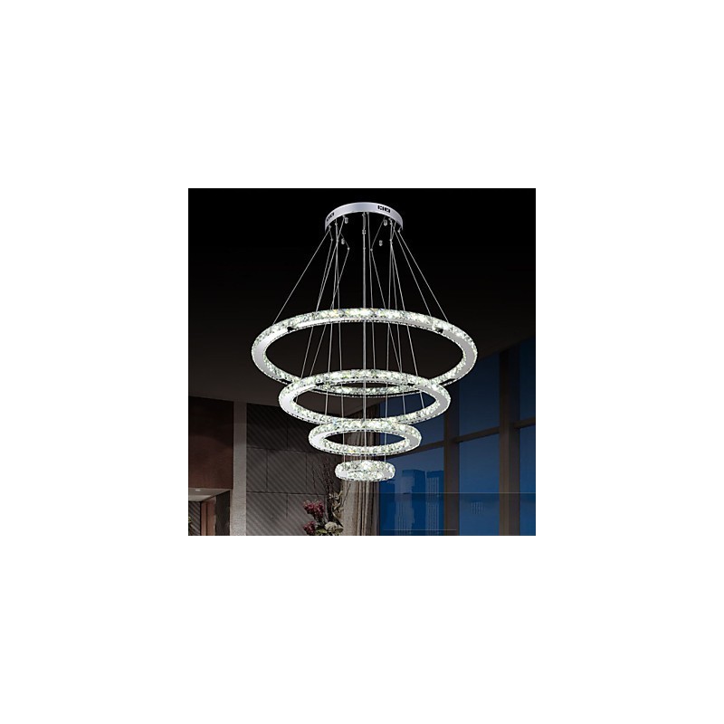 Moderné závesné svietidlo číre krištáľové stropné lusterové svietidlo s D100CM+D80CM+D60CM+D40CM