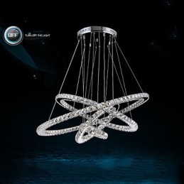 Moderné závesné svietidlo číre krištáľové stropné lusterové svietidlo s D100CM+D80CM+D60CM+D40CM