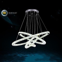 Moderné závesné svietidlo číre krištáľové stropné lusterové svietidlo s D100CM+D80CM+D60CM+D40CM