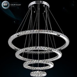 Moderné závesné svietidlo číre krištáľové stropné lusterové svietidlo s D100CM+D80CM+D60CM+D40CM