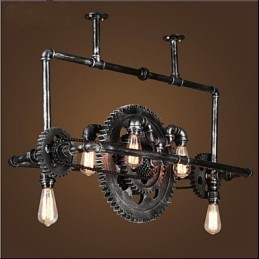 Iron Pipe Luster Industrial Wind gear Závesná lampa