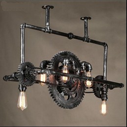 Iron Pipe Luster Industrial Wind gear Závesná lampa