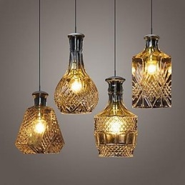 Lampa z krištáľového skla 4Lights Tienidlo Minimalistické svetlá na fľaše