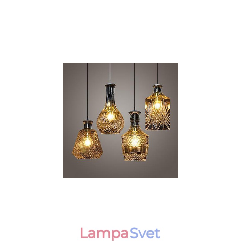 Lampa z krištáľového skla 4Lights Tienidlo Minimalistické svetlá na fľaše