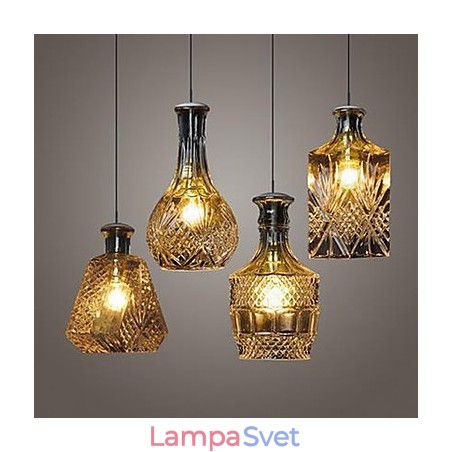 Lampa z krištáľového skla 4Lights Tienidlo Minimalistické svetlá na fľaše Lampa z krištáľového skla 4Lights Tienidlo Minimalistické svetlá na fľaše