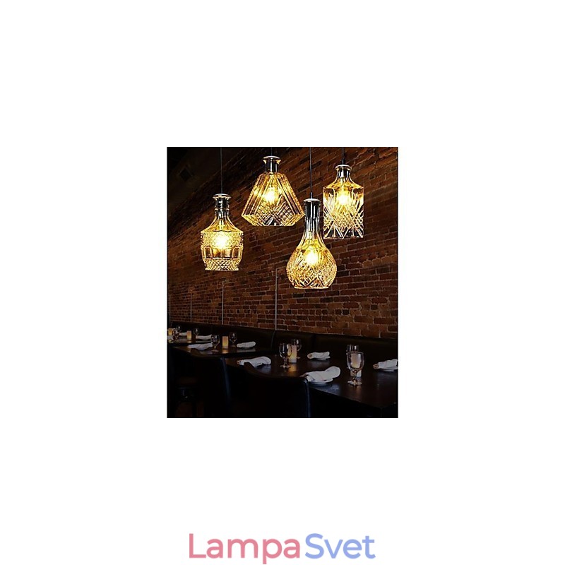 Lampa z krištáľového skla 4Lights Tienidlo Minimalistické svetlá na fľaše