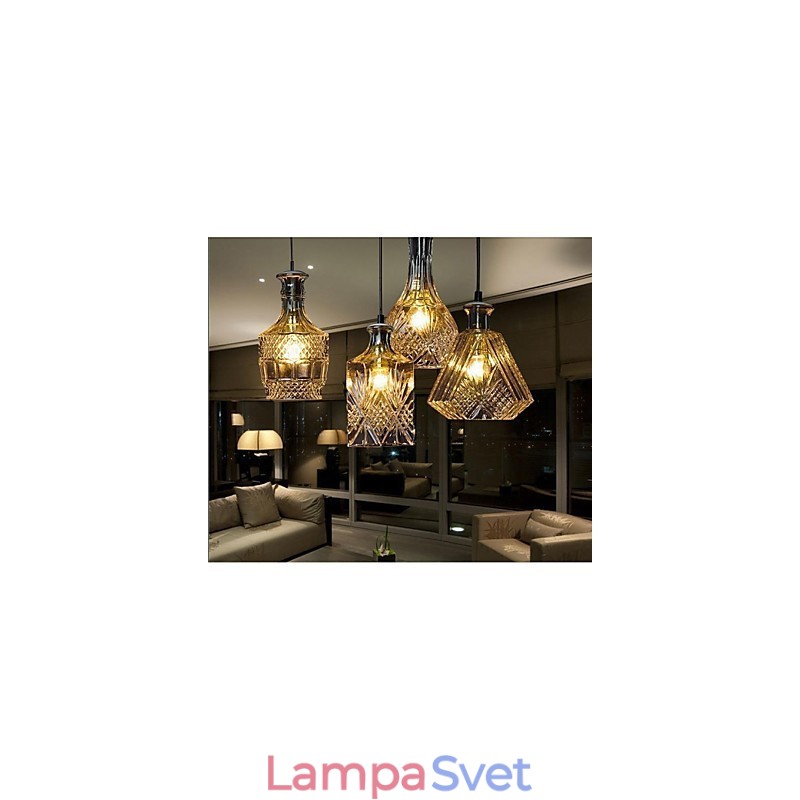 Lampa z krištáľového skla 4Lights Tienidlo Minimalistické svetlá na fľaše