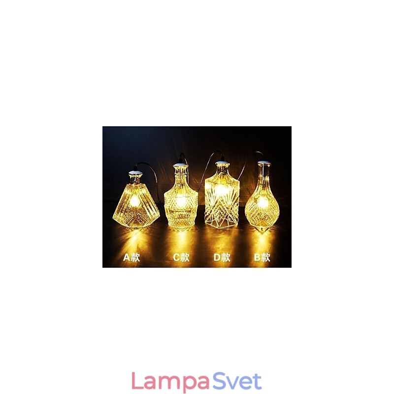 Lampa z krištáľového skla 4Lights Tienidlo Minimalistické svetlá na fľaše