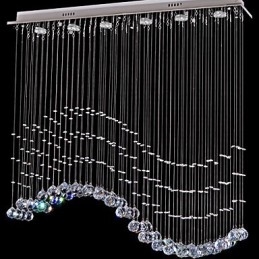 Závesné svietidlo 6 svetiel Moderné strieborné stropné svietidlá Canpoy Transparent Crystal Waves