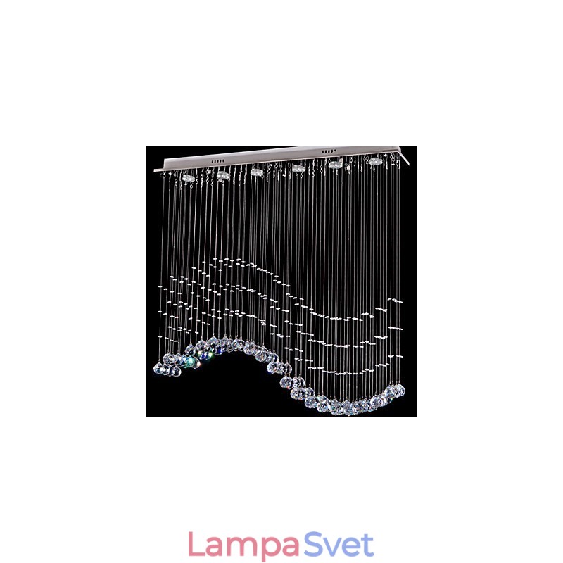 Závesné svietidlo 6 svetiel Moderné strieborné stropné svietidlá Canpoy Transparent Crystal Waves