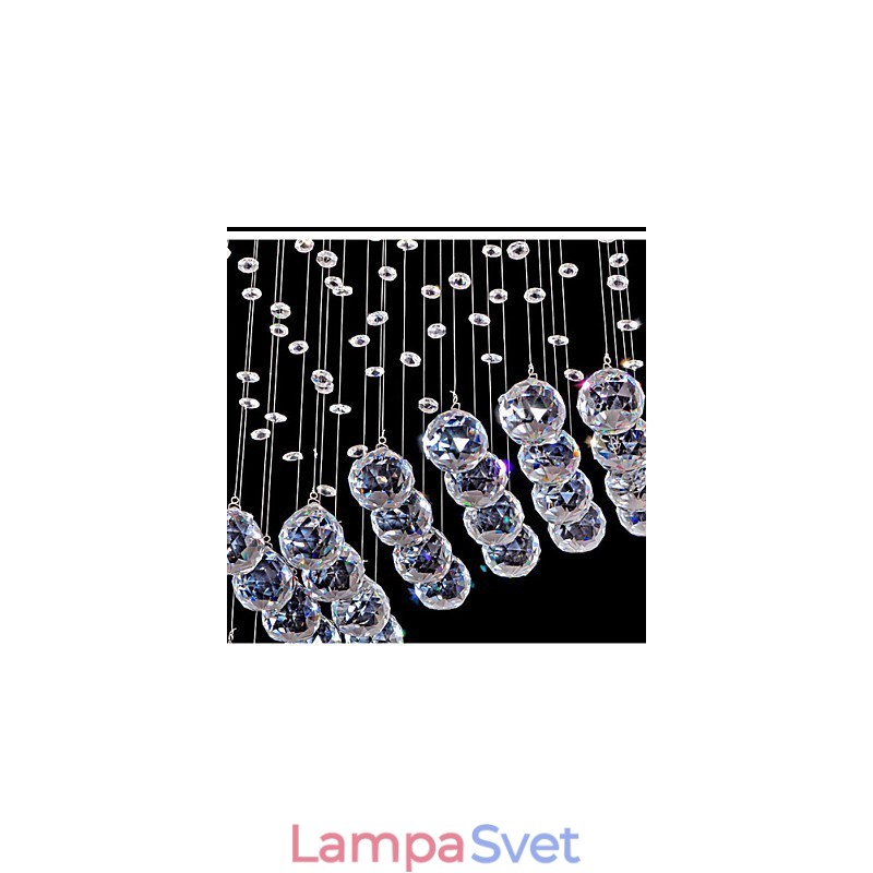 Závesné svietidlo 6 svetiel Moderné strieborné stropné svietidlá Canpoy Transparent Crystal Waves