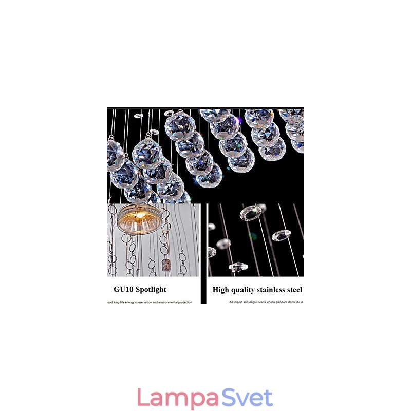 Závesné svietidlo 6 svetiel Moderné strieborné stropné svietidlá Canpoy Transparent Crystal Waves