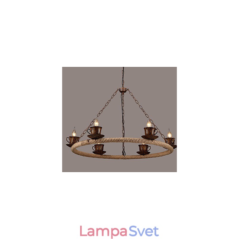 Keramický priemyselný luster na veterné lano RetroLron Luster Simple