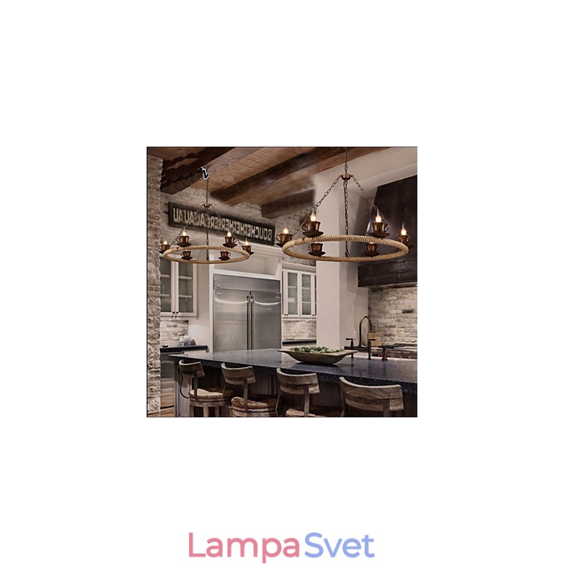 Keramický priemyselný luster na veterné lano RetroLron Luster Simple