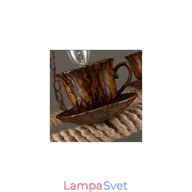Keramický priemyselný luster na veterné lano RetroLron Luster Simple