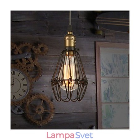Závesné svietidlá Vintage americký vidiecky štýl, ktorý obnovuje staré spôsoby kovaného železa v malej klietke Závesné svietidlá Vintage americký vidiecky štýl, ktorý obnovuje staré spôsoby kovaného železa v malej klietke