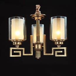 Medená lampa čínskeho štýlu Medená lampa