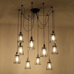 Vintage Edison viacnásobné nastaviteľné stropné svietidlo pre domácich majstrov Svetlo Závesné osvetlenie Luster Moderné elegantné priemyselné stolovanie