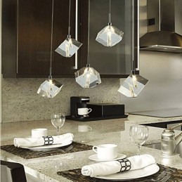 Módna krištáľová lampa Päťhlavý krištáľový prívesok