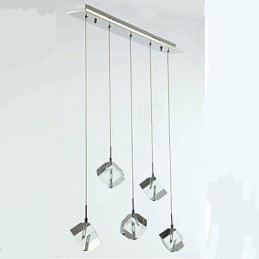 Módna krištáľová lampa Päťhlavý krištáľový prívesok