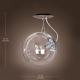 Moderné eloxované závesné svietidlo v mini štýle Globe