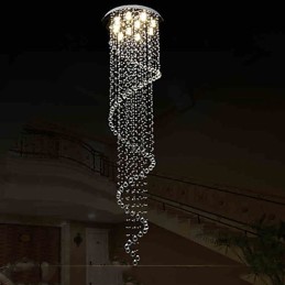 Moderné krištáľové závesné lusterové svietidlá s jednou špirálou D70CM H250CM