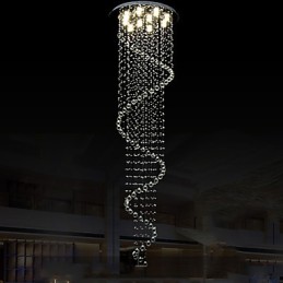 Moderné krištáľové závesné lusterové svietidlá s jednou špirálou D70CM H250CM
