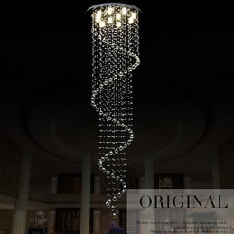 Moderné krištáľové závesné lusterové svietidlá s jednou špirálou D70CM H250CM