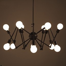 American Loft Black Lights Iron Spider Luster s 12 hlavami