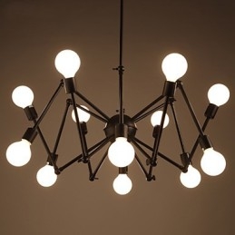 American Loft Black Lights Iron Spider Luster s 12 hlavami