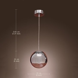 Moderné chrómové kovové závesné svietidlo v mini štýle Globe