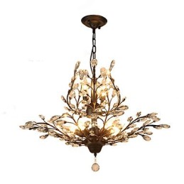 Vintage Crystal zapustená montáž 7Lights kovová maľba čierna ALEBO zlatá