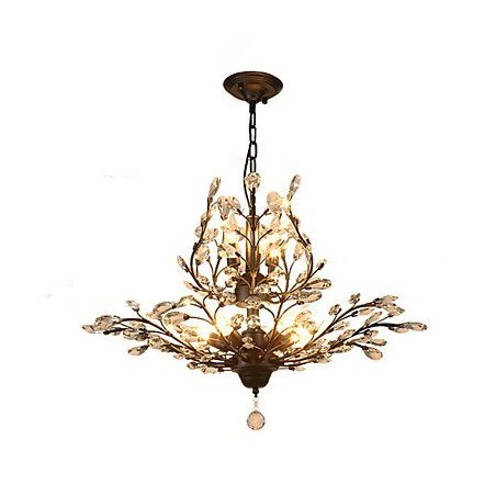 Vintage Crystal zapustená montáž 7Lights kovová maľba čierna ALEBO zlatá