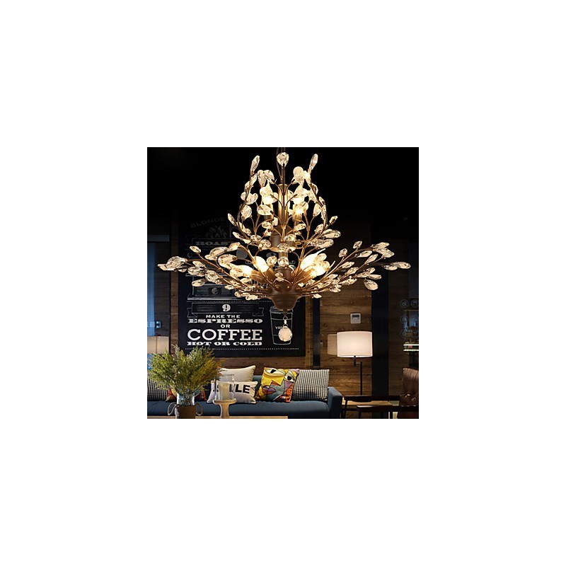 Vintage Crystal zapustená montáž 7Lights kovová maľba čierna ALEBO zlatá