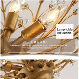 Vintage Crystal zapustená montáž 7Lights kovová maľba čierna ALEBO zlatá