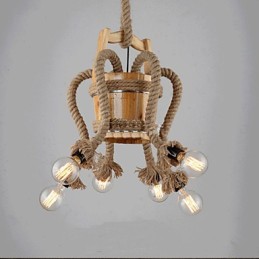 Kreatívna lampa Drevený sudový luster