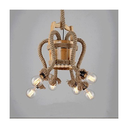 Kreatívna lampa Drevený sudový luster Kreatívna lampa Drevený sudový luster
