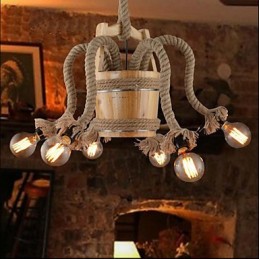 Kreatívna lampa Drevený sudový luster