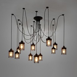Vintage Edison viacnásobné nastaviteľné stropné svietidlo pre domácich majstrov Svetlo Závesné osvetlenie Luster Moderné elegantné priemyselné stolovanie