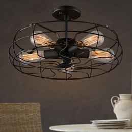 Podkrovné Vintage kreatívne osvetlenie Lampy Americký vidiecky minimalistický železný priemyselný ventilátorový luster