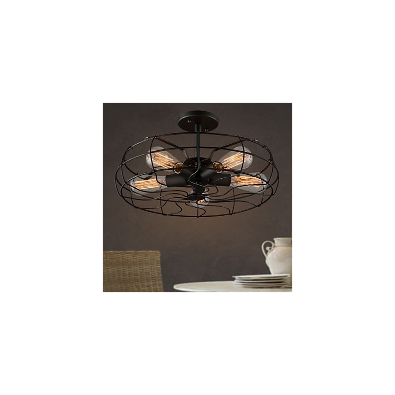 Podkrovné Vintage kreatívne osvetlenie Lampy Americký vidiecky minimalistický železný priemyselný ventilátorový luster