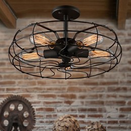 Podkrovné Vintage kreatívne osvetlenie Lampy Americký vidiecky minimalistický železný priemyselný ventilátorový luster