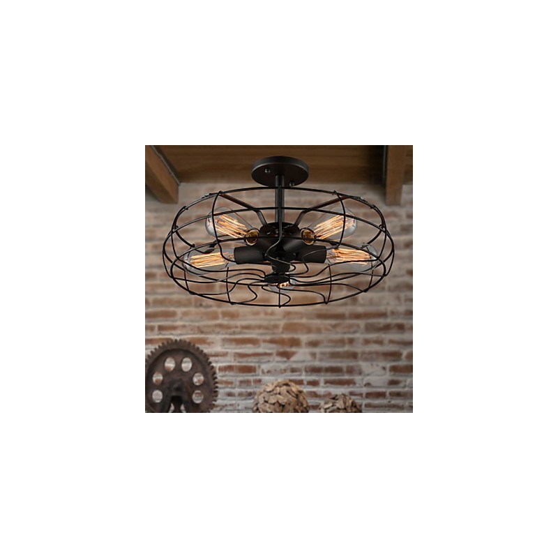 Podkrovné Vintage kreatívne osvetlenie Lampy Americký vidiecky minimalistický železný priemyselný ventilátorový luster