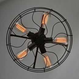 Podkrovné Vintage kreatívne osvetlenie Lampy Americký vidiecky minimalistický železný priemyselný ventilátorový luster